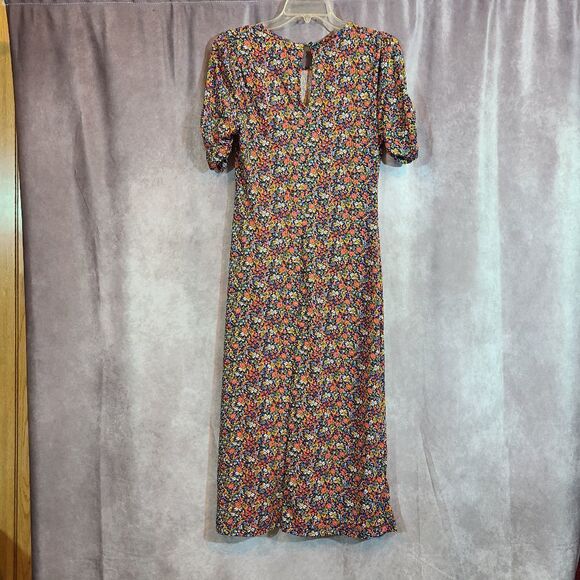 All in Favor Retro Print Floral Print Midi Dress Size Medium - Picture 3 of 5
